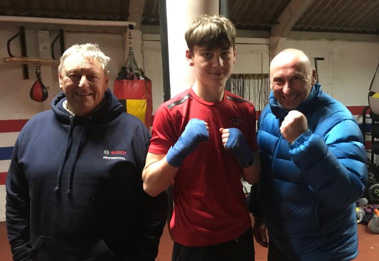 Sean with coaches Kenneth Owen and Rowland George